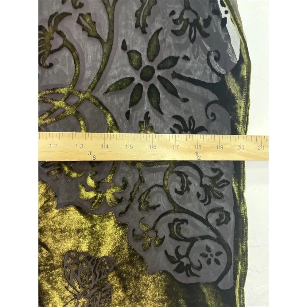 Kevin O'Brien‎ Studio Scarf Wrap Womens OS Green Burnout Silk Velvet Butterfly